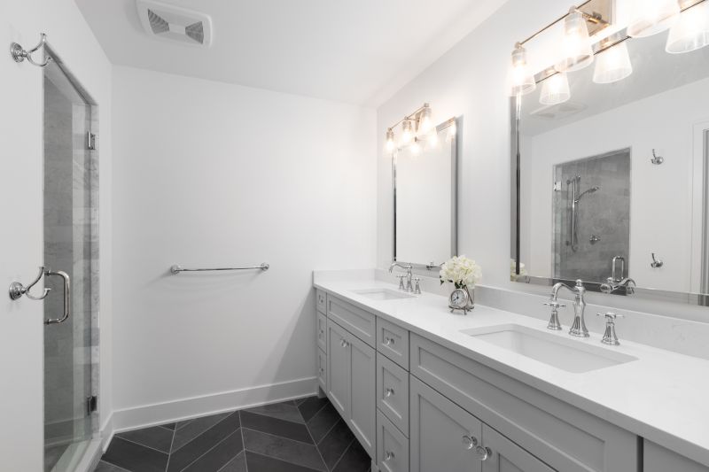 Modern vanity with double sinks